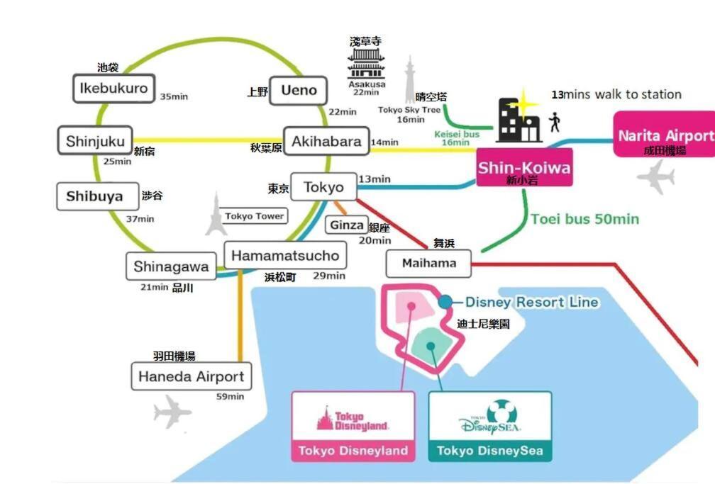 Shinkoiwa House At Jr Line.Easy To Airport&Disney. Tokyo Esterno foto
